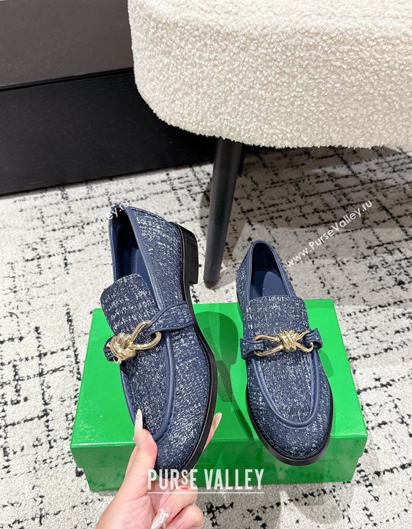 Bottega Veneta Astaire Loafers in Denim with Knot Blue/Gold 2025 (MD-250823033)