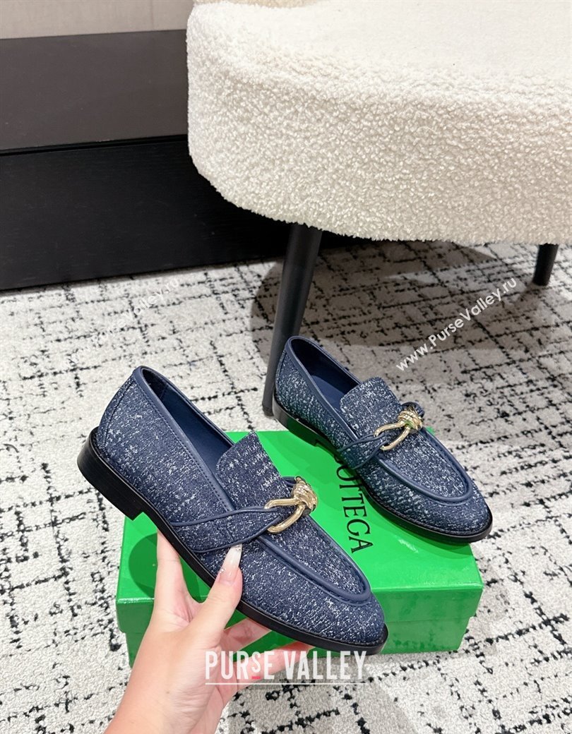 Bottega Veneta Astaire Loafers in Denim with Knot Blue/Gold 2025 (MD-250823033)