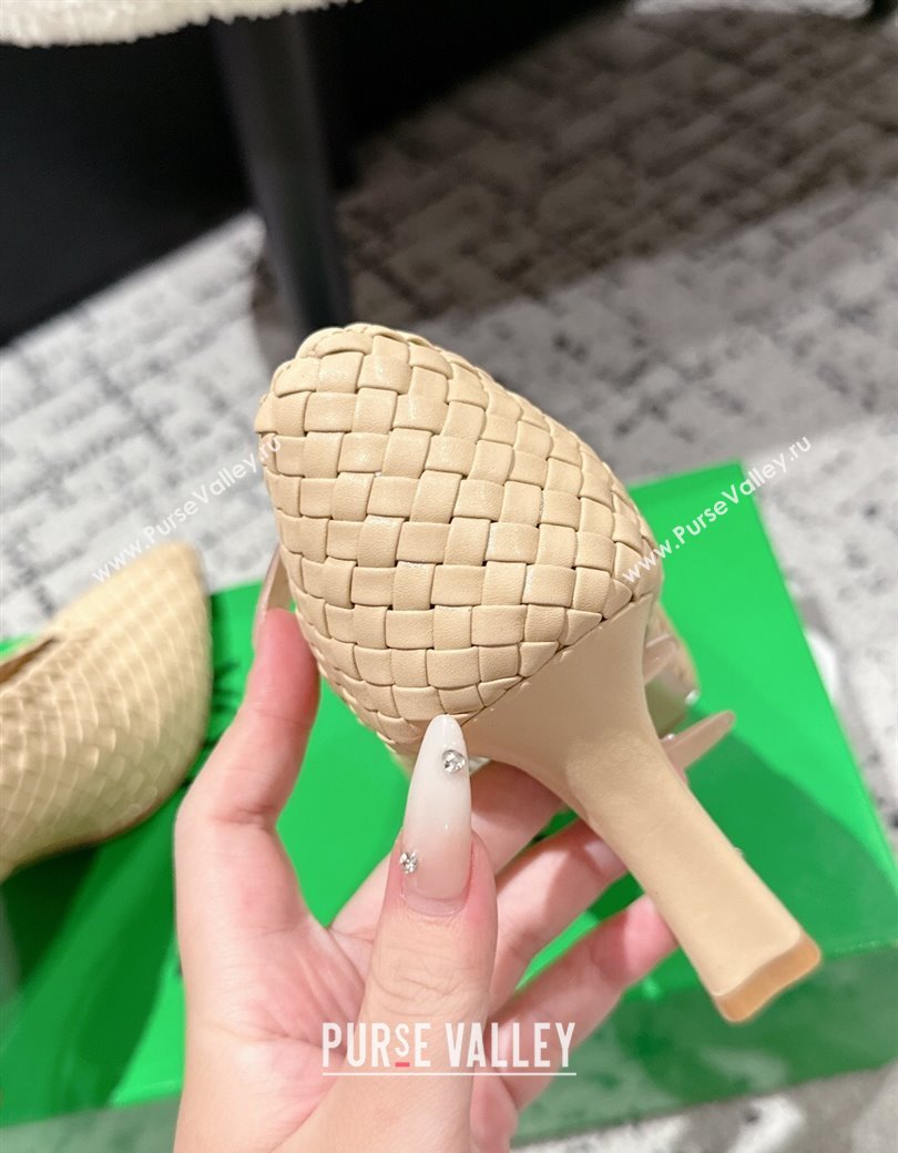 Bottega Veneta Sofia Heel Pumps 9cm in Intreccio Leather Nude 2025 (MD-250823029)