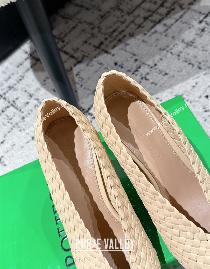 Bottega Veneta Sofia Heel Pumps 9cm in Intreccio Leather Nude 2025 (MD-250823029)