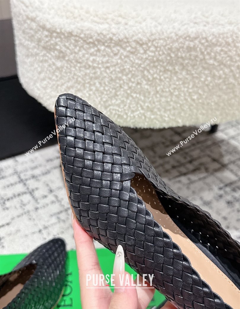 Bottega Veneta Sofia Heel Pumps 9cm in Intreccio Leather Black 2025 (MD-250823030)