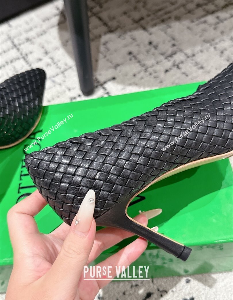 Bottega Veneta Sofia Heel Pumps 9cm in Intreccio Leather Black 2025 (MD-250823030)