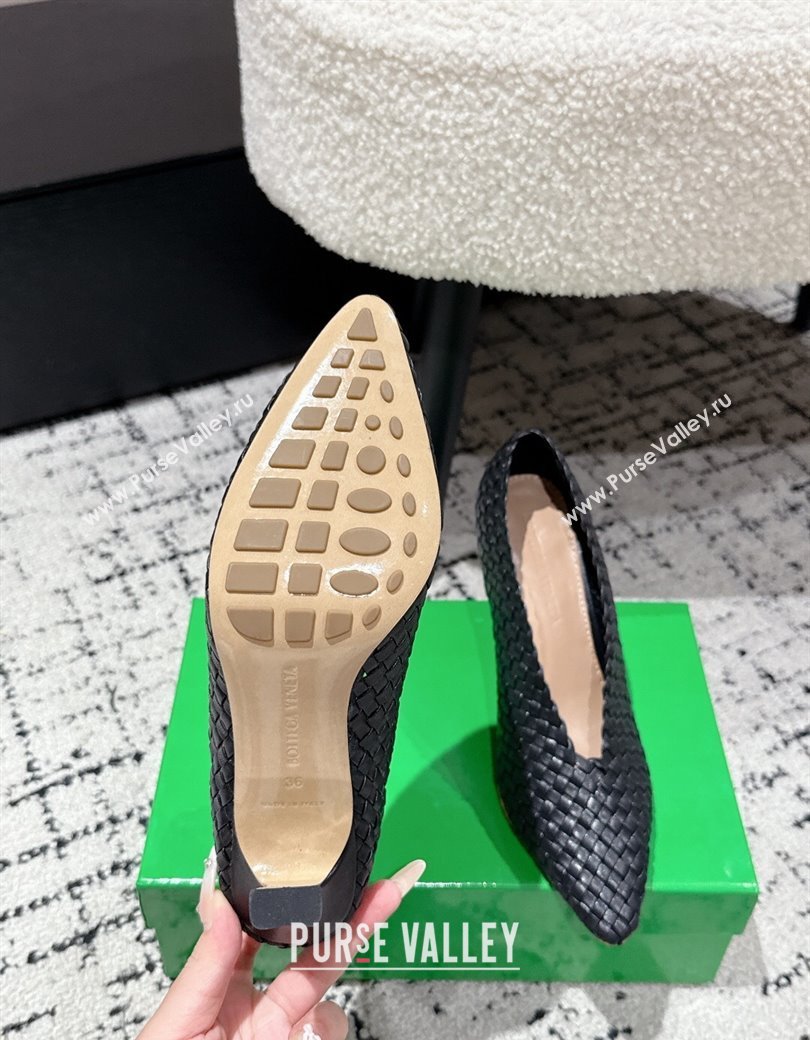 Bottega Veneta Sofia Heel Pumps 9cm in Intreccio Leather Black 2025 (MD-250823030)
