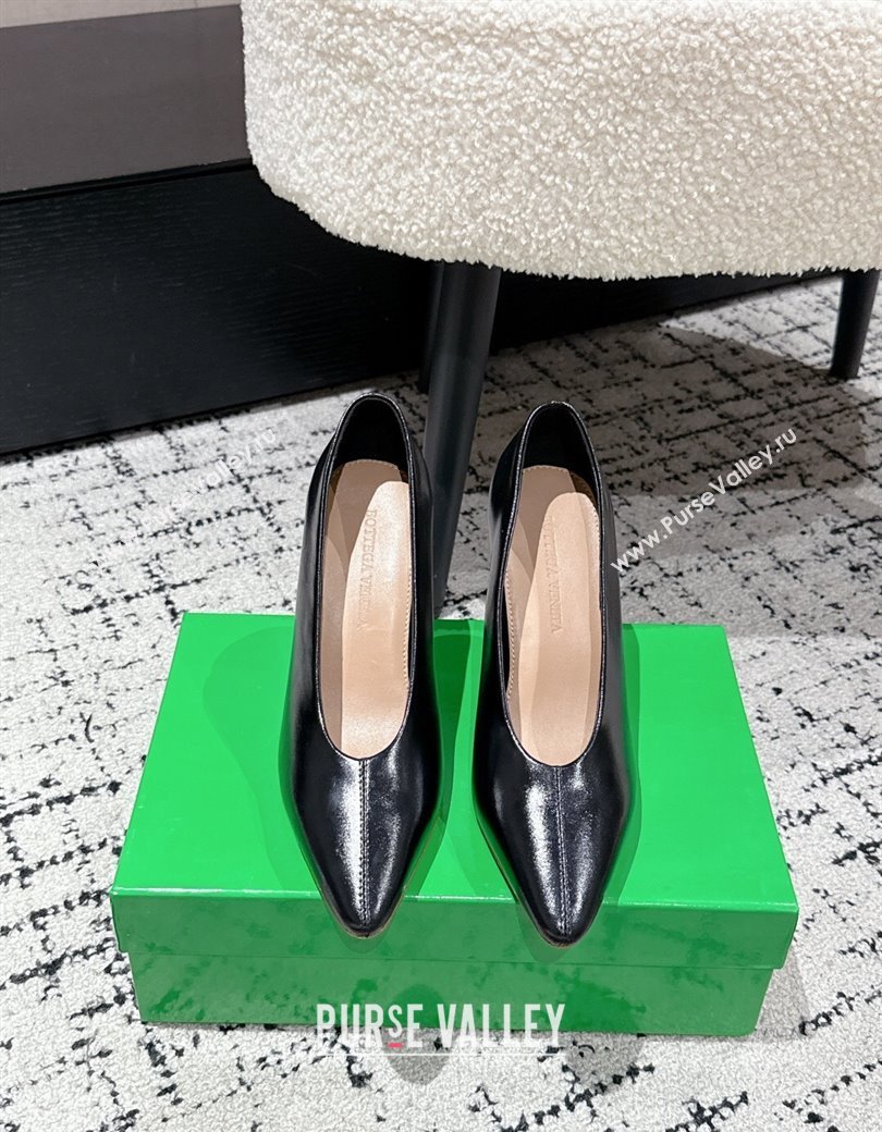 Bottega Veneta Sofia Heel Pumps 9cm in Shiny Calfskin Leather Black 2025 (MD-250823025)