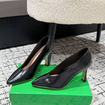 Bottega Veneta Sofia Heel Pumps 9cm in Shiny Calfskin Leather Black 2025 (MD-250823025)