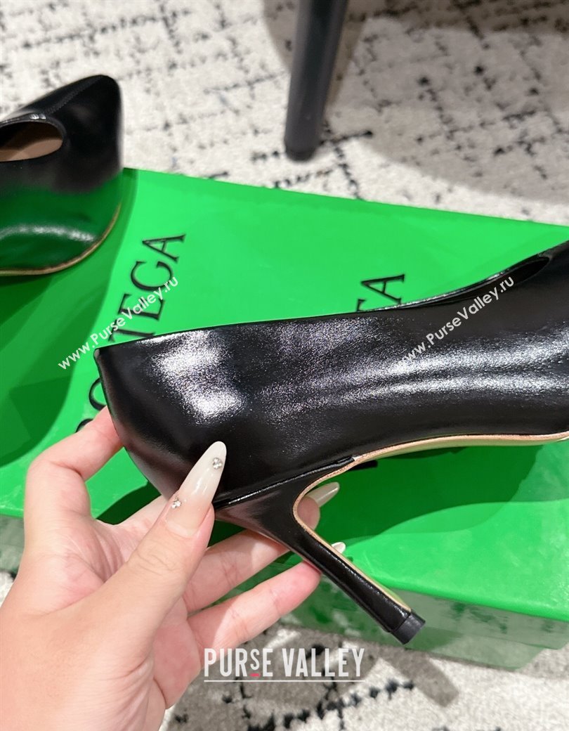 Bottega Veneta Sofia Heel Pumps 9cm in Shiny Calfskin Leather Black 2025 (MD-250823025)