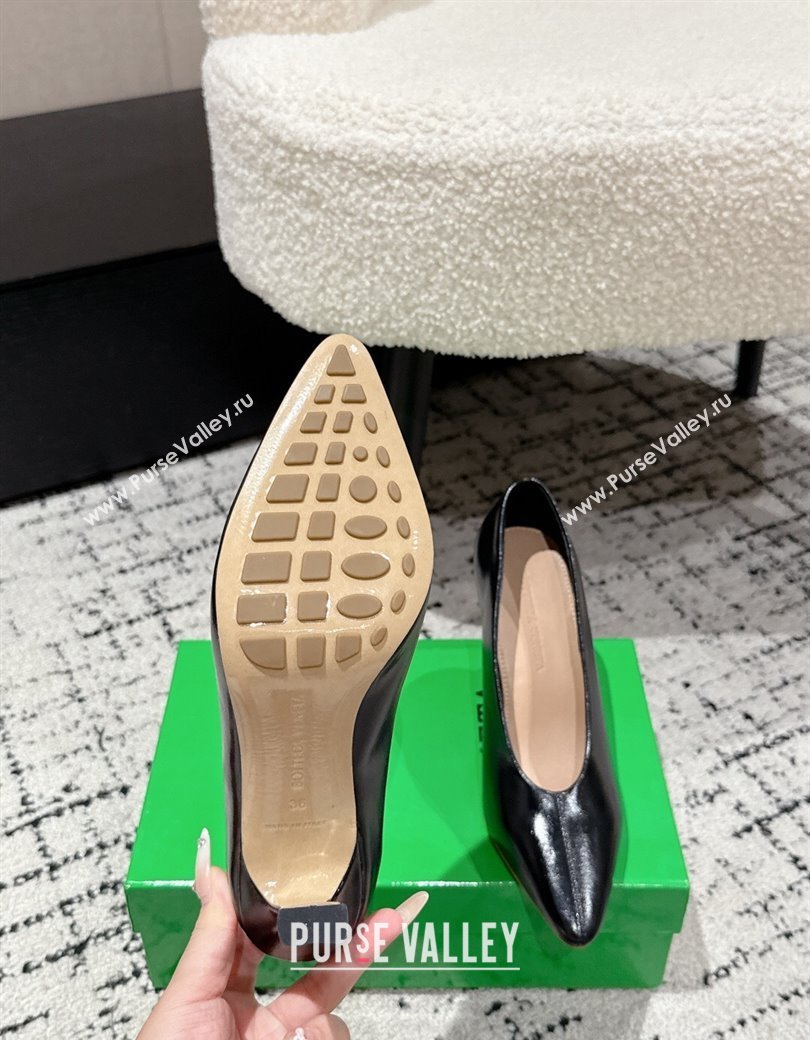 Bottega Veneta Sofia Heel Pumps 9cm in Shiny Calfskin Leather Black 2025 (MD-250823025)
