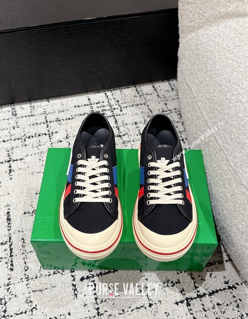 Bottega Veneta Eliot Low-top Sneakers in Canvas with Leather Trim Black 2025 (MD-250823061)