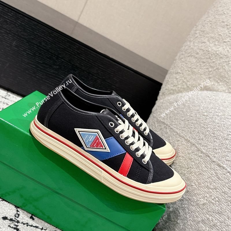 Bottega Veneta Eliot Low-top Sneakers in Canvas with Leather Trim Black 2025 (MD-250823061)