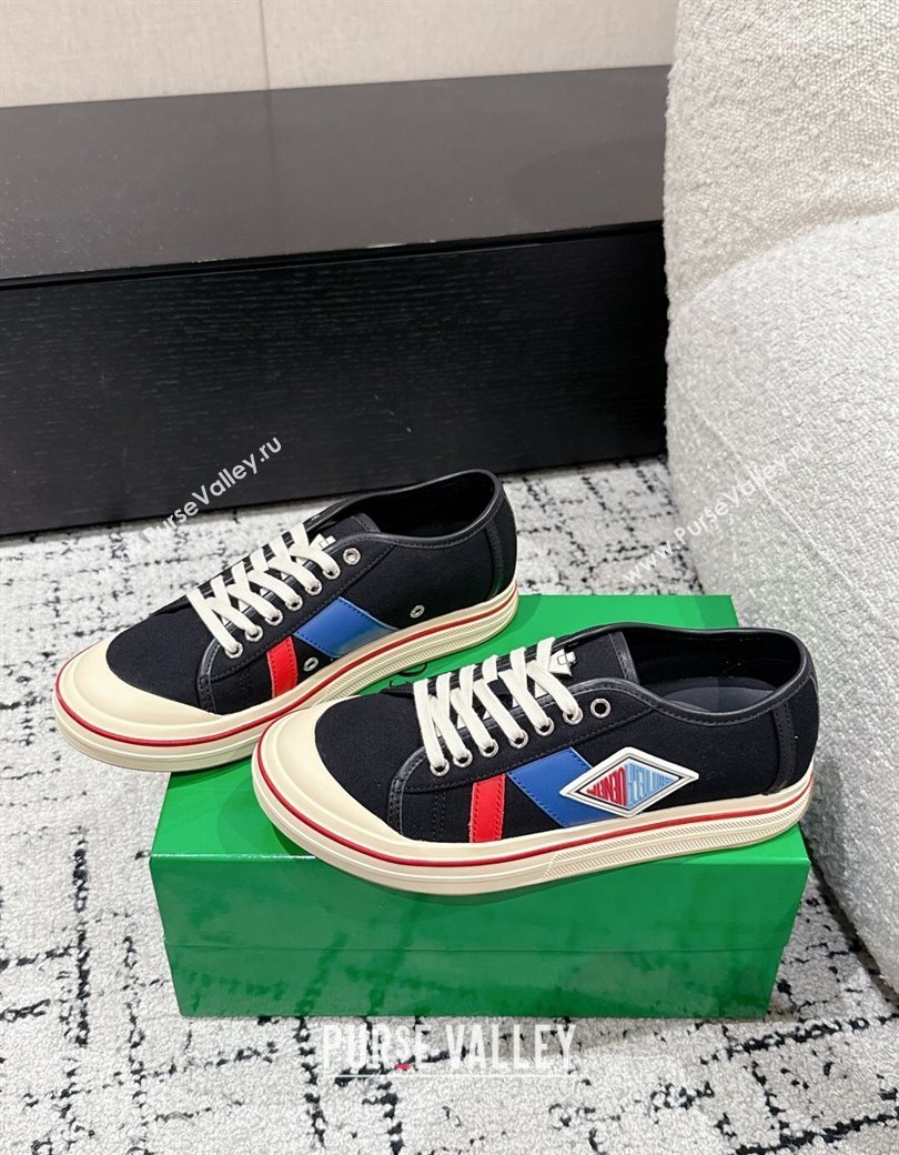 Bottega Veneta Eliot Low-top Sneakers in Canvas with Leather Trim Black 2025 (MD-250823061)