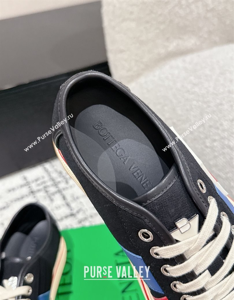 Bottega Veneta Eliot Low-top Sneakers in Canvas with Leather Trim Black 2025 (MD-250823061)