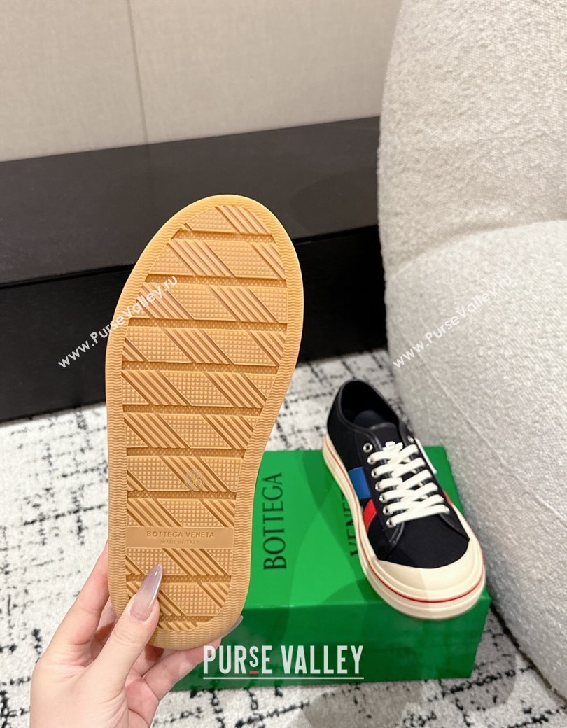 Bottega Veneta Eliot Low-top Sneakers in Canvas with Leather Trim Black 2025 (MD-250823061)