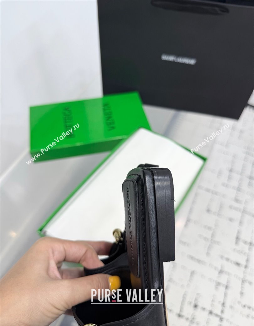 Bottega Veneta Solstice Flat Thong Slides Sandal in Calfskin Leather Black 2025 (KER-250823062)