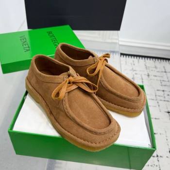 Bottega Veneta Daddy Lace-Up Shoes in Suede Brown 2025 (KER-250823065)