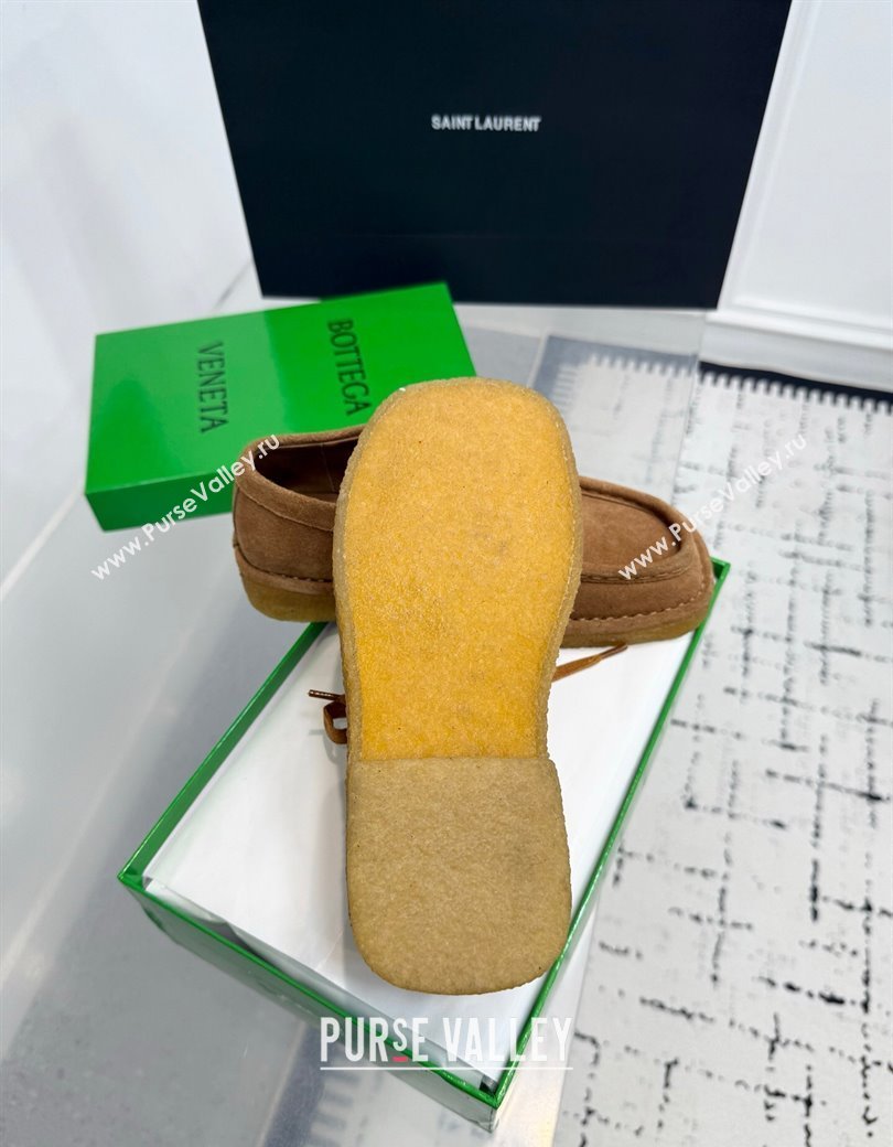 Bottega Veneta Daddy Lace-Up Shoes in Suede Brown 2025 (KER-250823065)