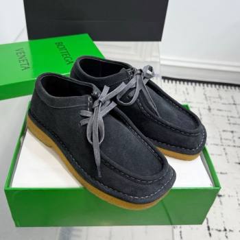 Bottega Veneta Daddy Lace-Up Shoes in Suede Grey 2025 (KER-250823066)