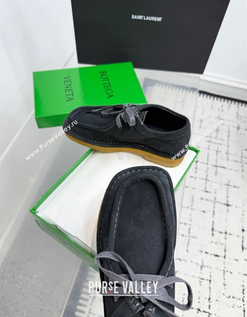 Bottega Veneta Daddy Lace-Up Shoes in Suede Grey 2025 (KER-250823066)