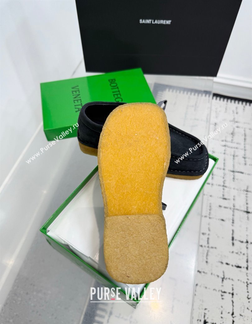 Bottega Veneta Daddy Lace-Up Shoes in Suede Grey 2025 (KER-250823066)