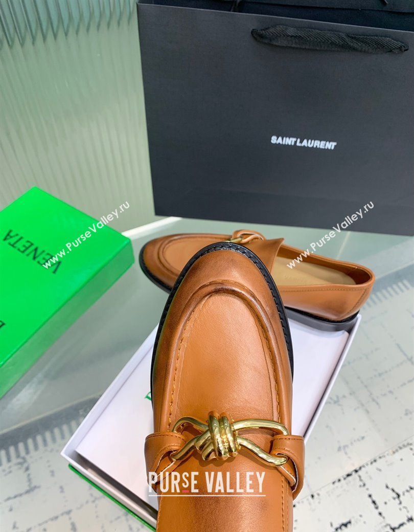 Bottega Veneta Astaire Loafers in Faded Calfskin with Knot Brown/Gold 2025 (KER-250823038)