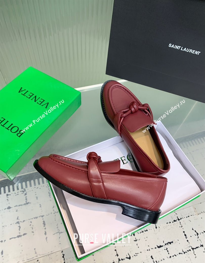 Bottega Veneta Astaire Loafers in Calfskin Leather with One-Tone Knot Red 2025 (KER-250823039)