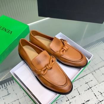 Bottega Veneta Astaire Loafers in Faded Calfskin with One-Tone Knot Brown 2025 (KER-250823042)