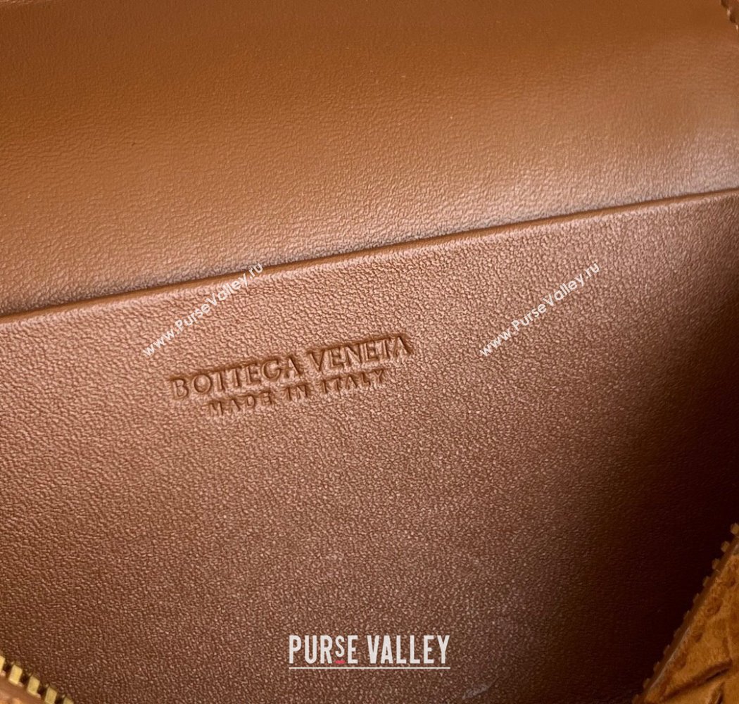 Bottega Veneta Bang Bang Vanity Case in Intrecciato Suede Amber Brown 2025 789109 (WT-250924021)