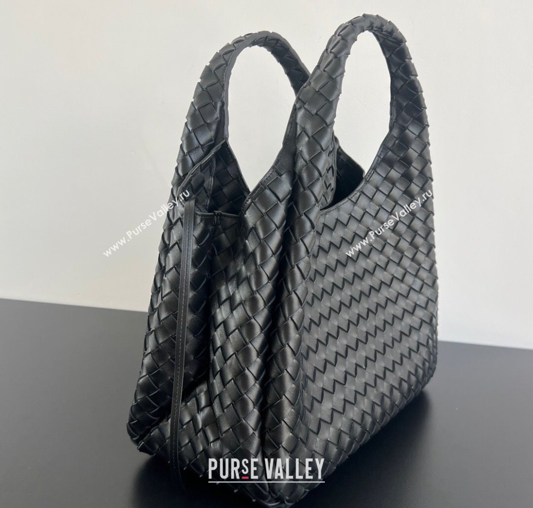 Bottega Veneta Large Campana Shoulder Bag in Intrecciato Leather Black 2025 844250 (WT-250924010)