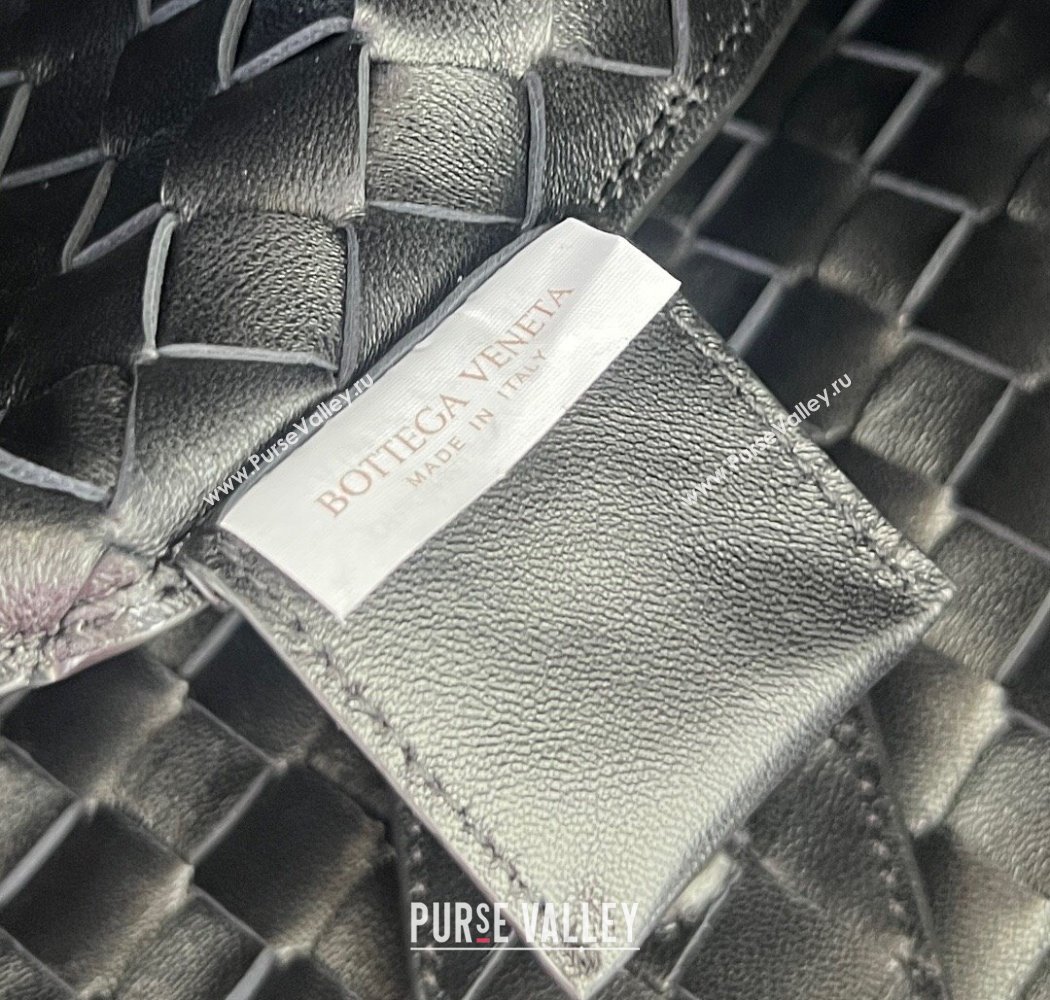 Bottega Veneta Large Campana Shoulder Bag in Intrecciato Leather Black 2025 844250 (WT-250924010)