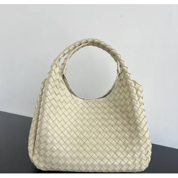 Bottega Veneta Large Campana Shoulder Bag in Intrecciato Leather Sea Salt 2025 844250 (WT-250924011)