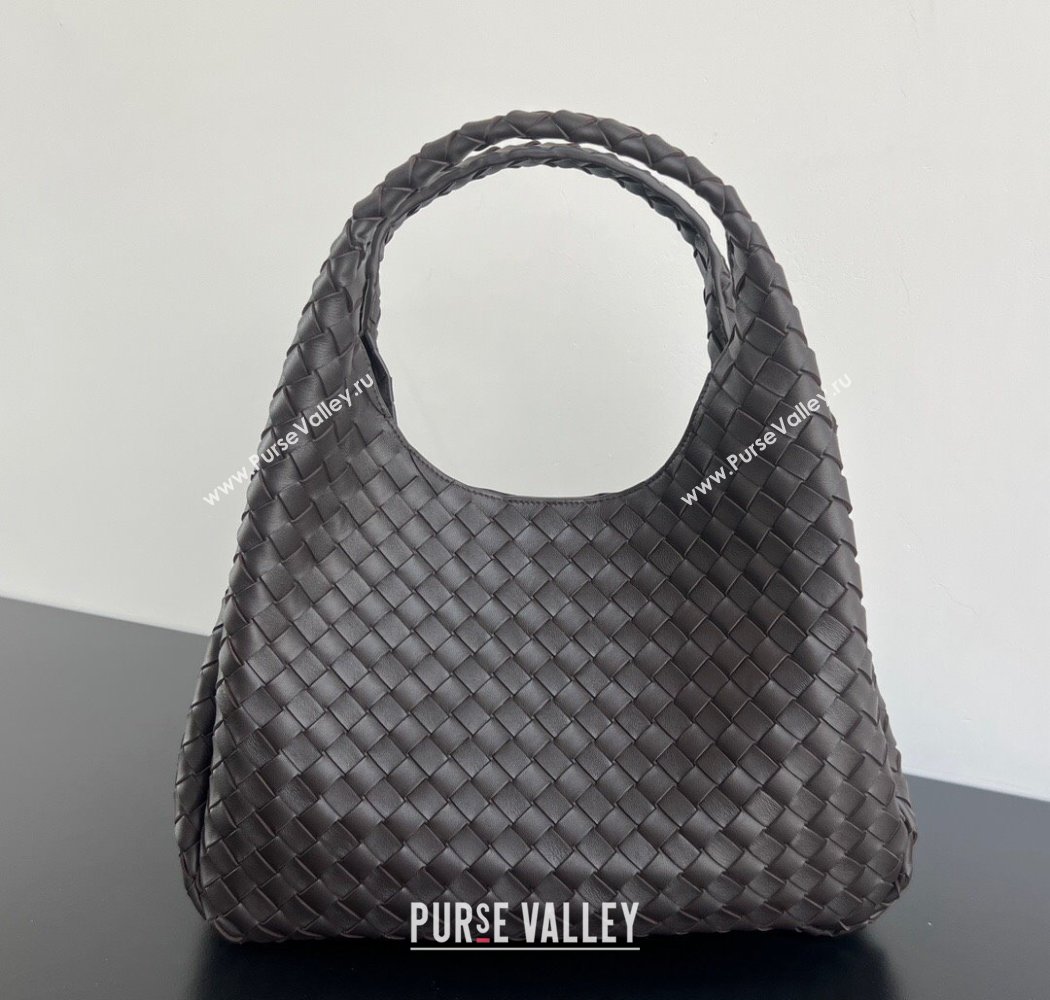 Bottega Veneta Large Campana Shoulder Bag in Intrecciato Leather Fondant Brown 2025 844250 (WT-250924012)