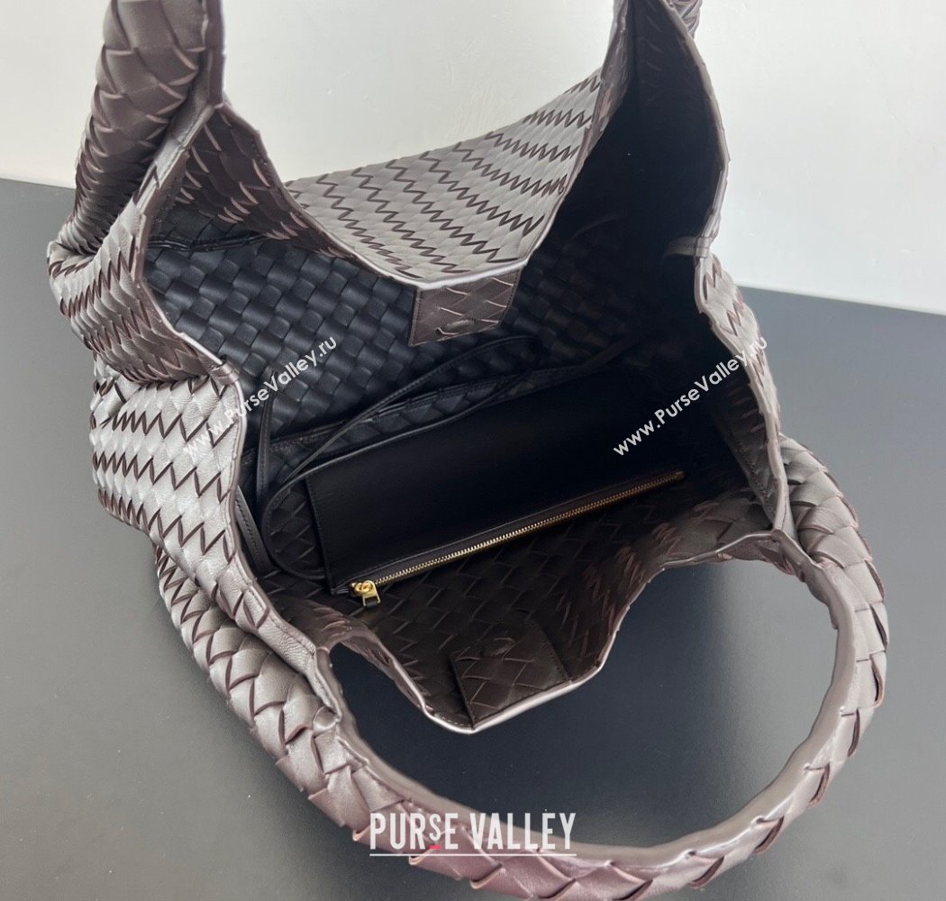 Bottega Veneta Large Campana Shoulder Bag in Intrecciato Leather Fondant Brown 2025 844250 (WT-250924012)