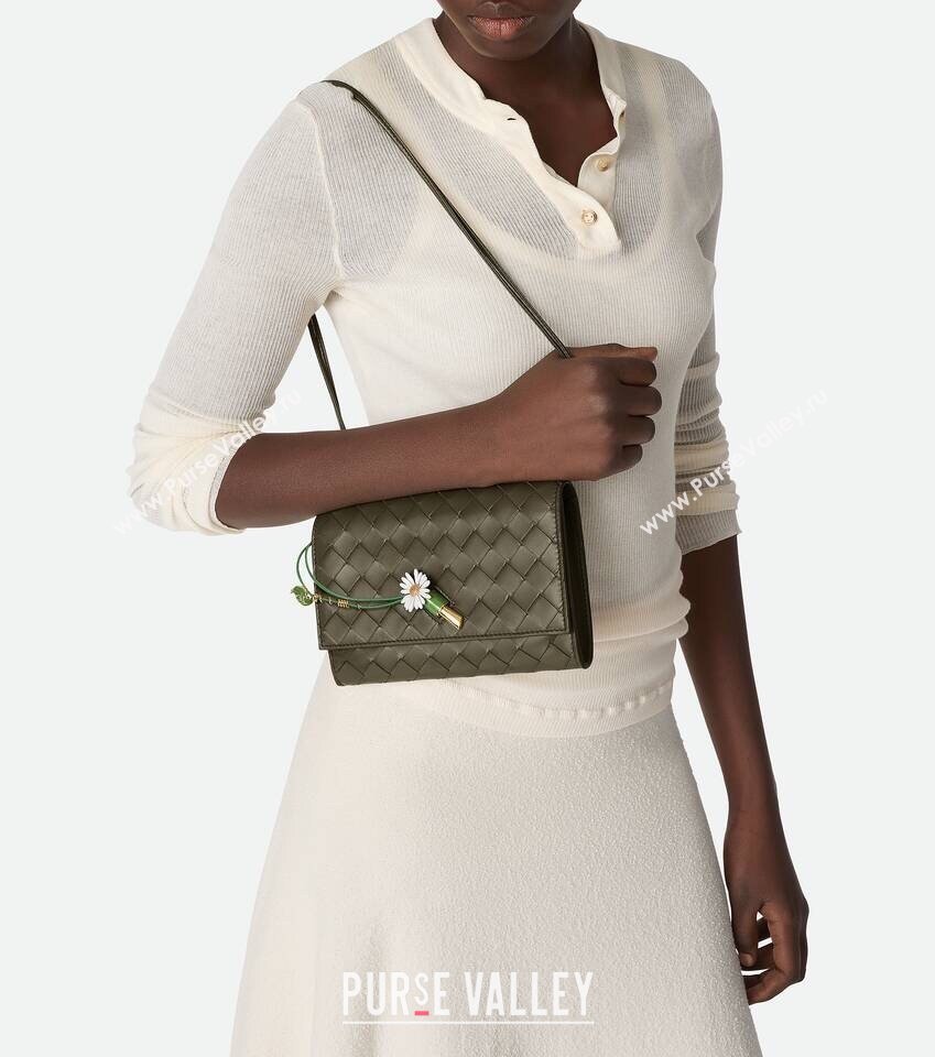 Bottega Veneta Andiamo Daisy Pouch Mini Bag in Intrecciato Leather 838870 Cypress Green 2025 (WT-250924022)
