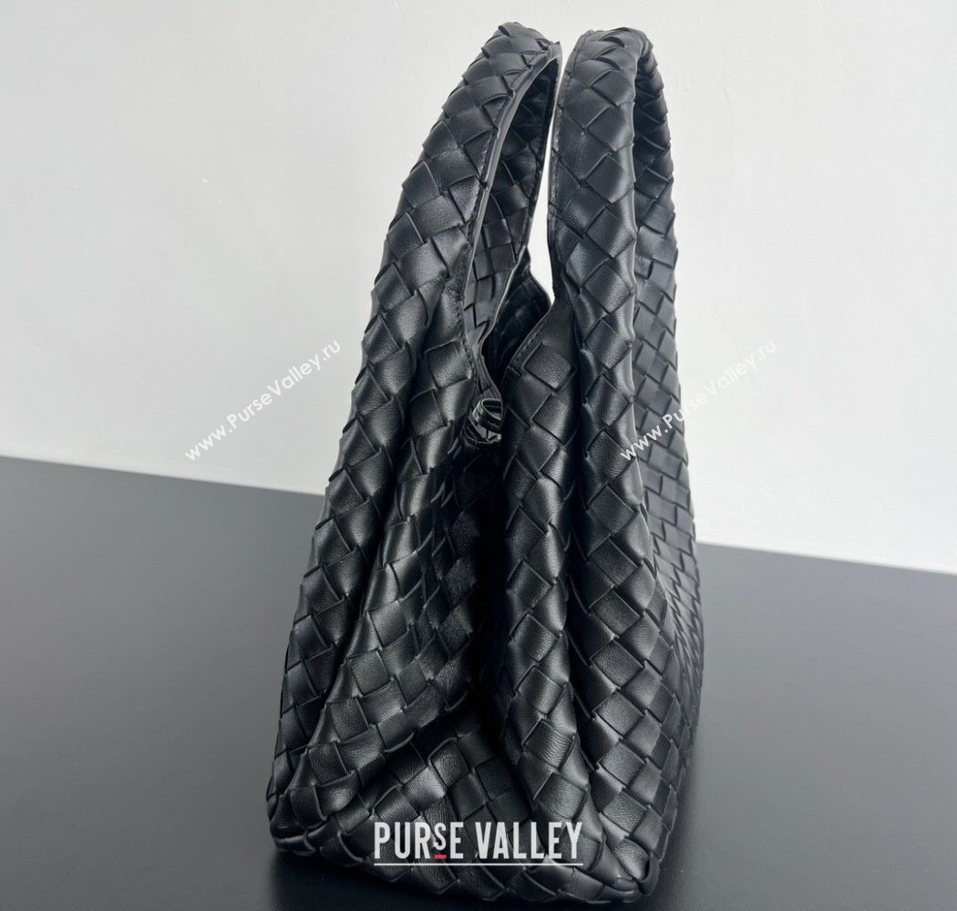 Bottega Veneta Campana Shoulder Bag in Intrecciato Leather Black 2025 844249 (WT-250924007)