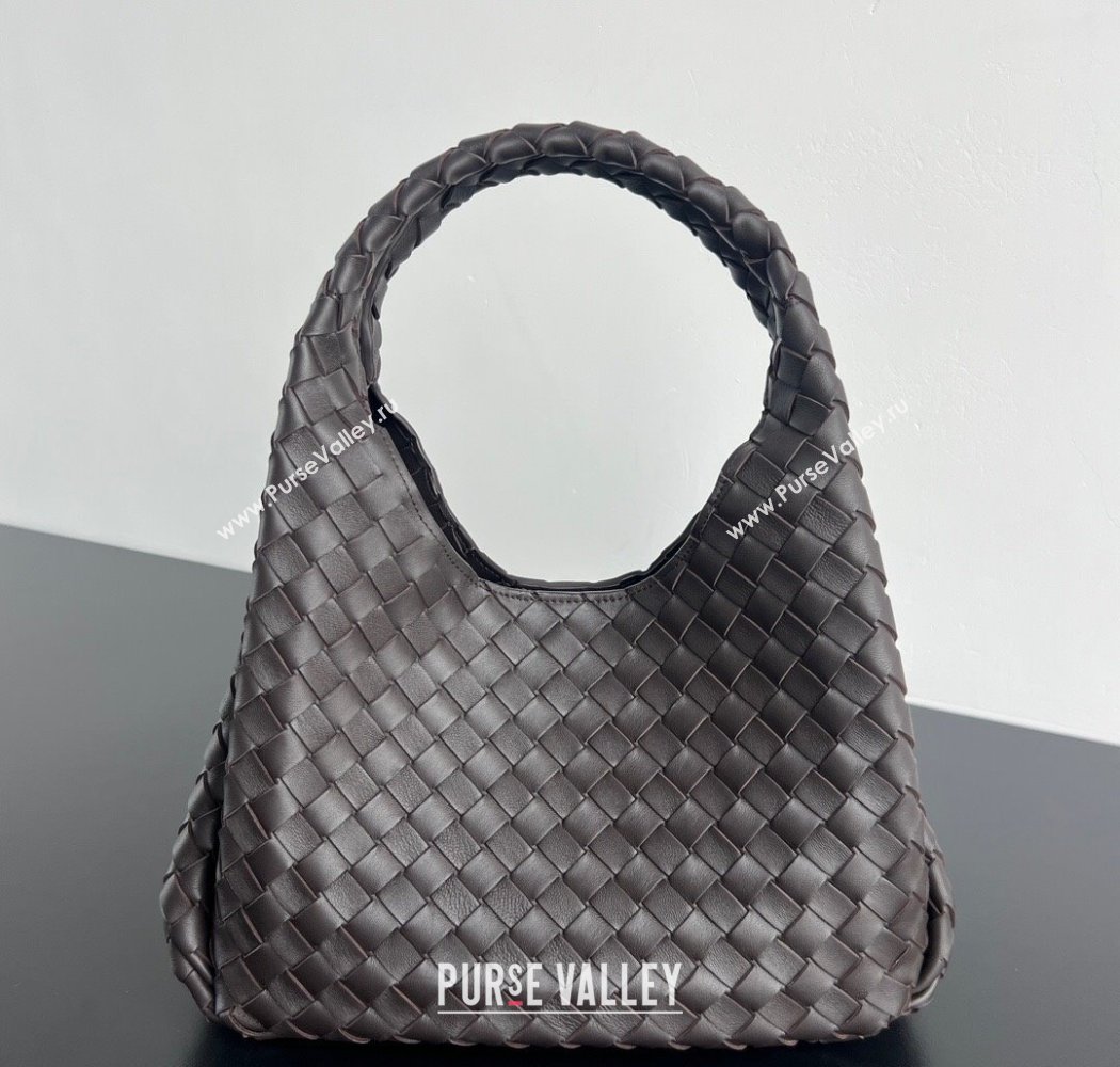 Bottega Veneta Campana Shoulder Bag in Intrecciato Leather Fondant Brown 2025 844249 (WT-250924008)