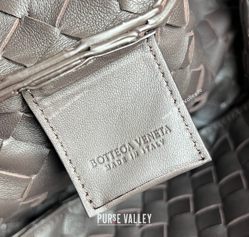 Bottega Veneta Campana Shoulder Bag in Intrecciato Leather Fondant Brown 2025 844249 (WT-250924008)