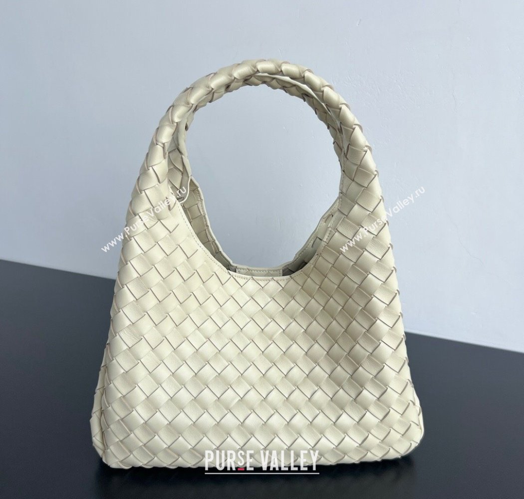 Bottega Veneta Campana Shoulder Bag in Intrecciato Leather Sea Salt 2025 844249 (WT-250924009)