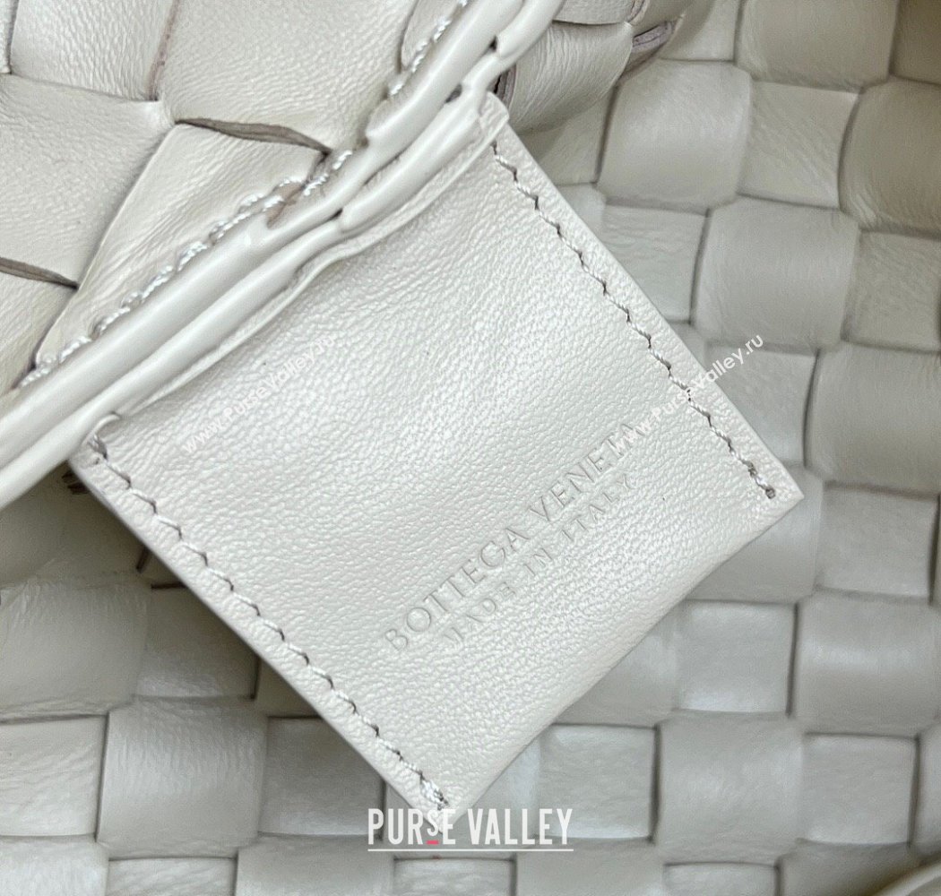 Bottega Veneta Campana Shoulder Bag in Intrecciato Leather Sea Salt 2025 844249 (WT-250924009)