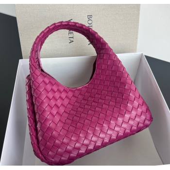 Bottega Veneta Campana Shoulder Bag in Intrecciato Leather Beetroot Purple 2025 844249 (WT-250924006)