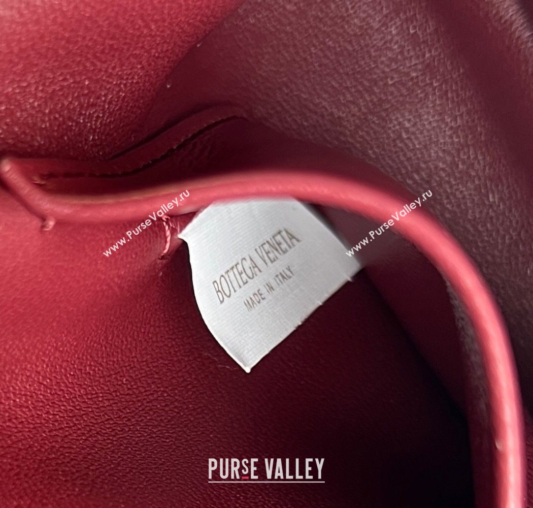 Bottega Veneta Small Soft Vanity Bag in Intrecciato Leather Barolo Red 2025 843800 (WT-250924001)