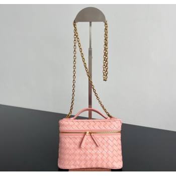 Bottega Veneta Small Soft Vanity Bag in Intrecciato Leather Rose Pink 2025 843800 (WT-250924003)
