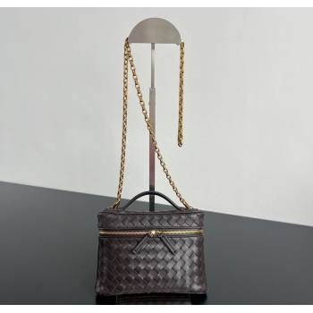 Bottega Veneta Small Soft Vanity Bag in Intrecciato Leather Fondant Brown 2025 843800 (WT-250924004)