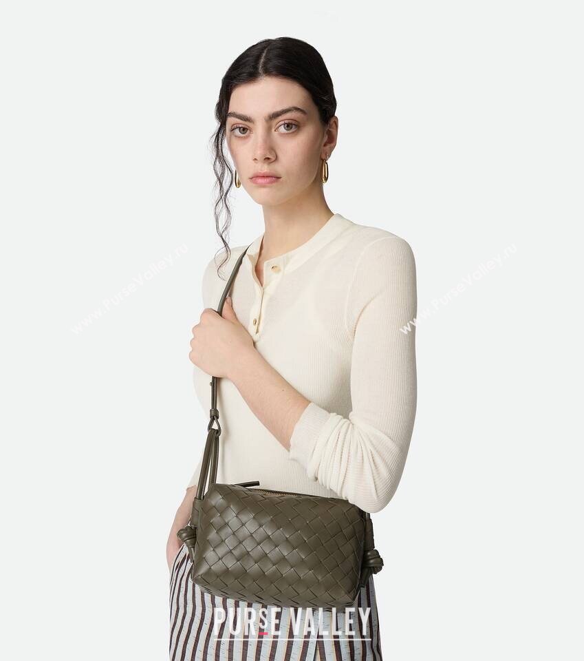 Bottega Veneta Small Loop Cross-Body Bag in Intrecciato Leather 796615 Sulfur Yellow 2025 (WT-250924030)