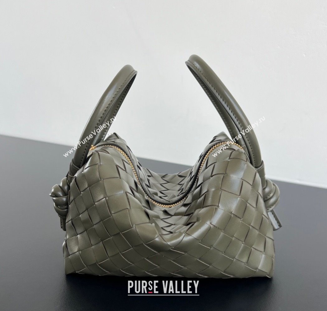 Bottega Veneta Small Loop Cross-Body Bag in Intrecciato Leather 796615 Cypress Green 2025 (WT-250924029)