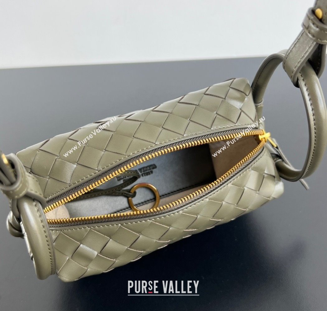 Bottega Veneta Small Loop Cross-Body Bag in Intrecciato Leather 796615 Cypress Green 2025 (WT-250924029)