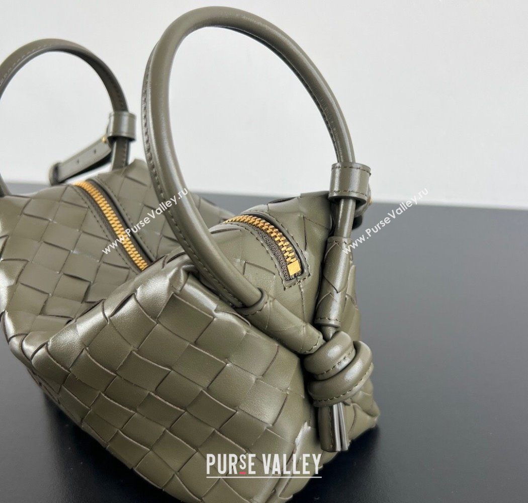 Bottega Veneta Small Loop Cross-Body Bag in Intrecciato Leather 796615 Cypress Green 2025 (WT-250924029)