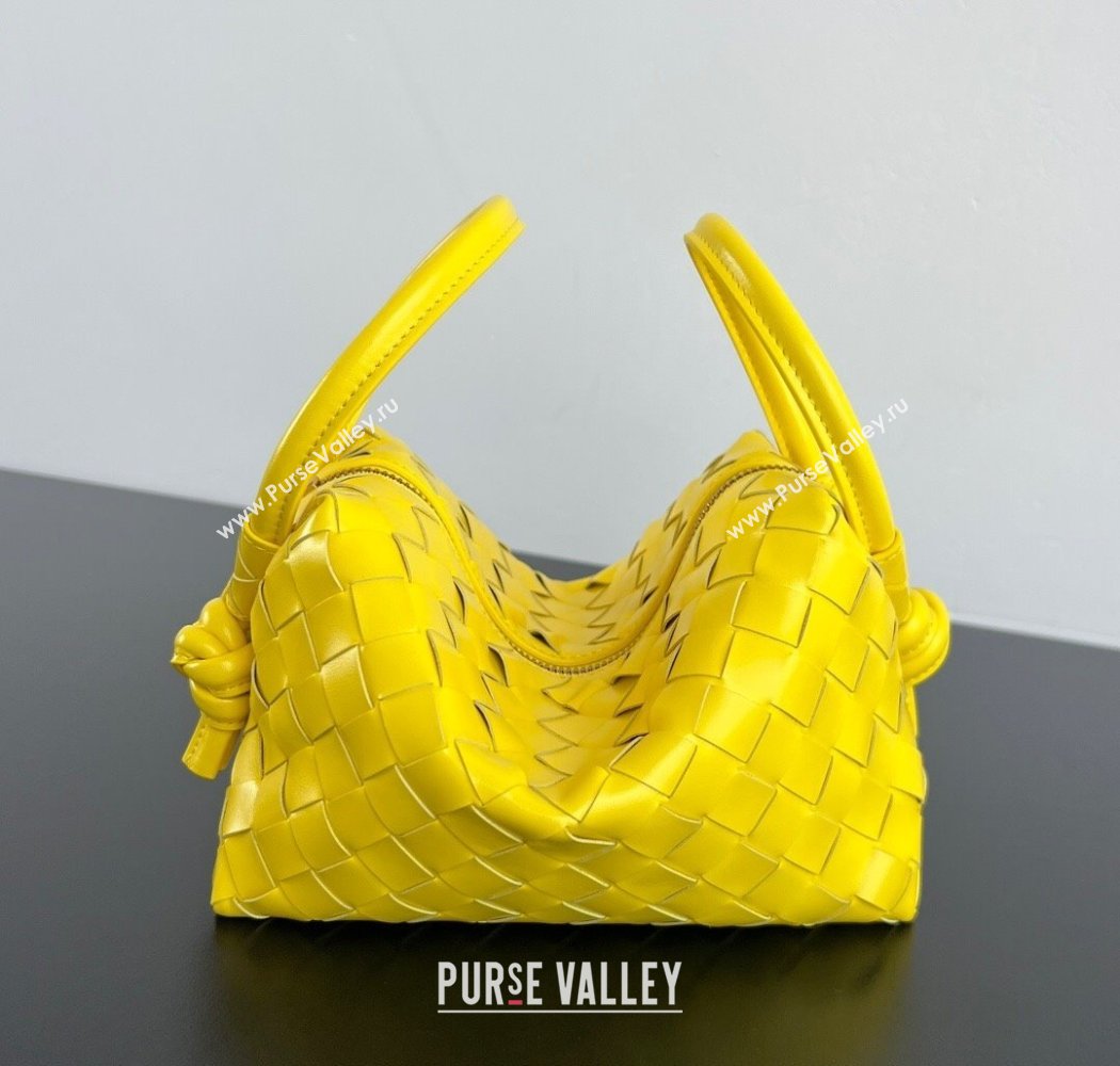 Bottega Veneta Small Loop Cross-Body Bag in Intrecciato Leather 796615 Sulfur Yellow 2025 (WT-250924030)