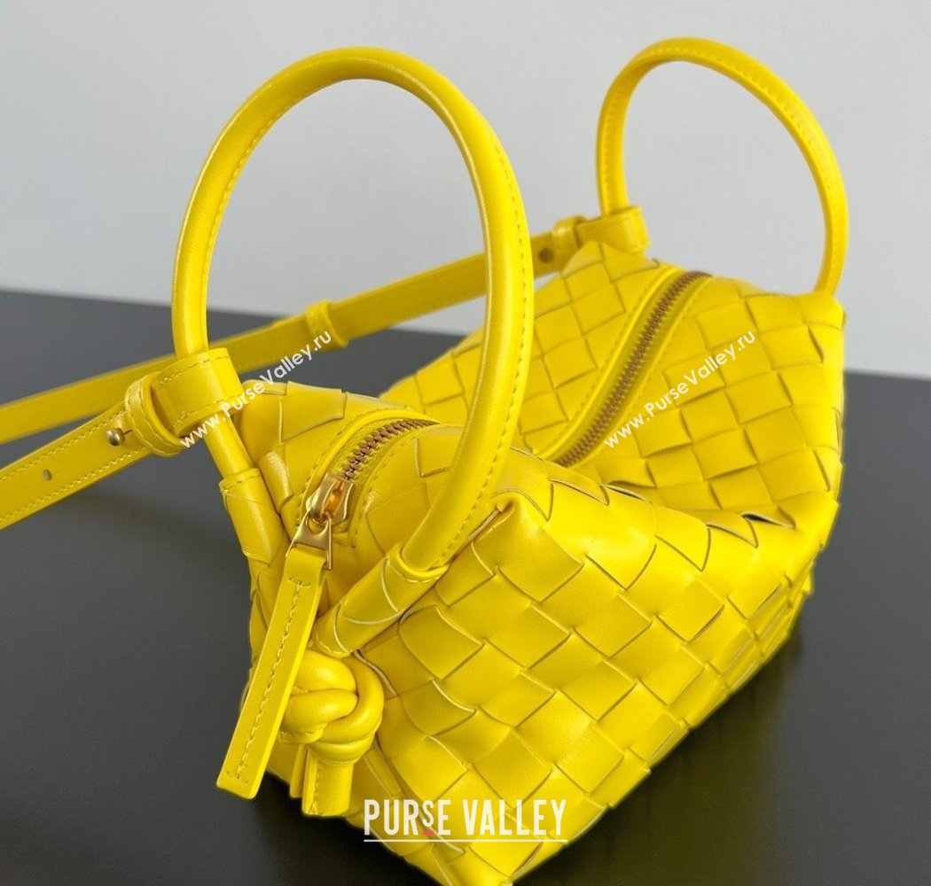 Bottega Veneta Small Loop Cross-Body Bag in Intrecciato Leather 796615 Sulfur Yellow 2025 (WT-250924030)