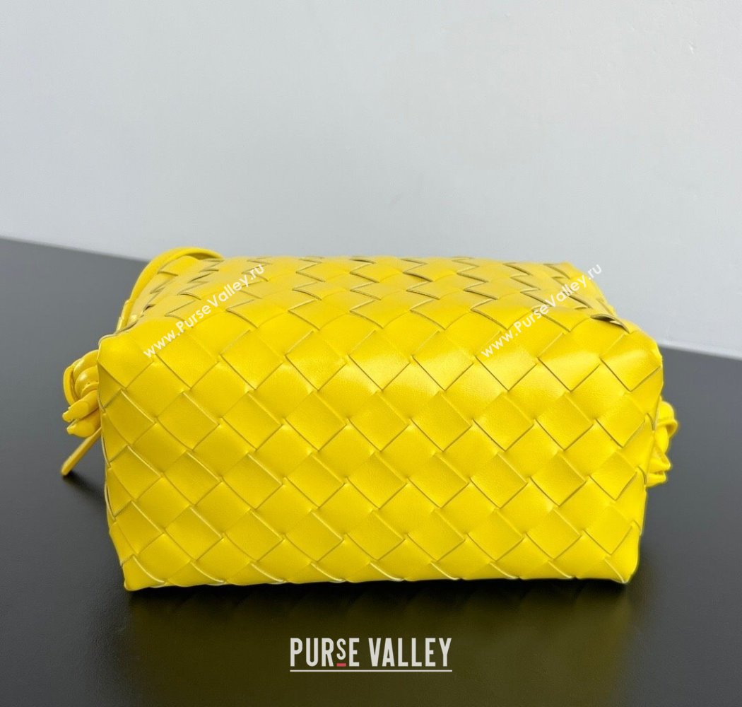 Bottega Veneta Small Loop Cross-Body Bag in Intrecciato Leather 796615 Sulfur Yellow 2025 (WT-250924030)