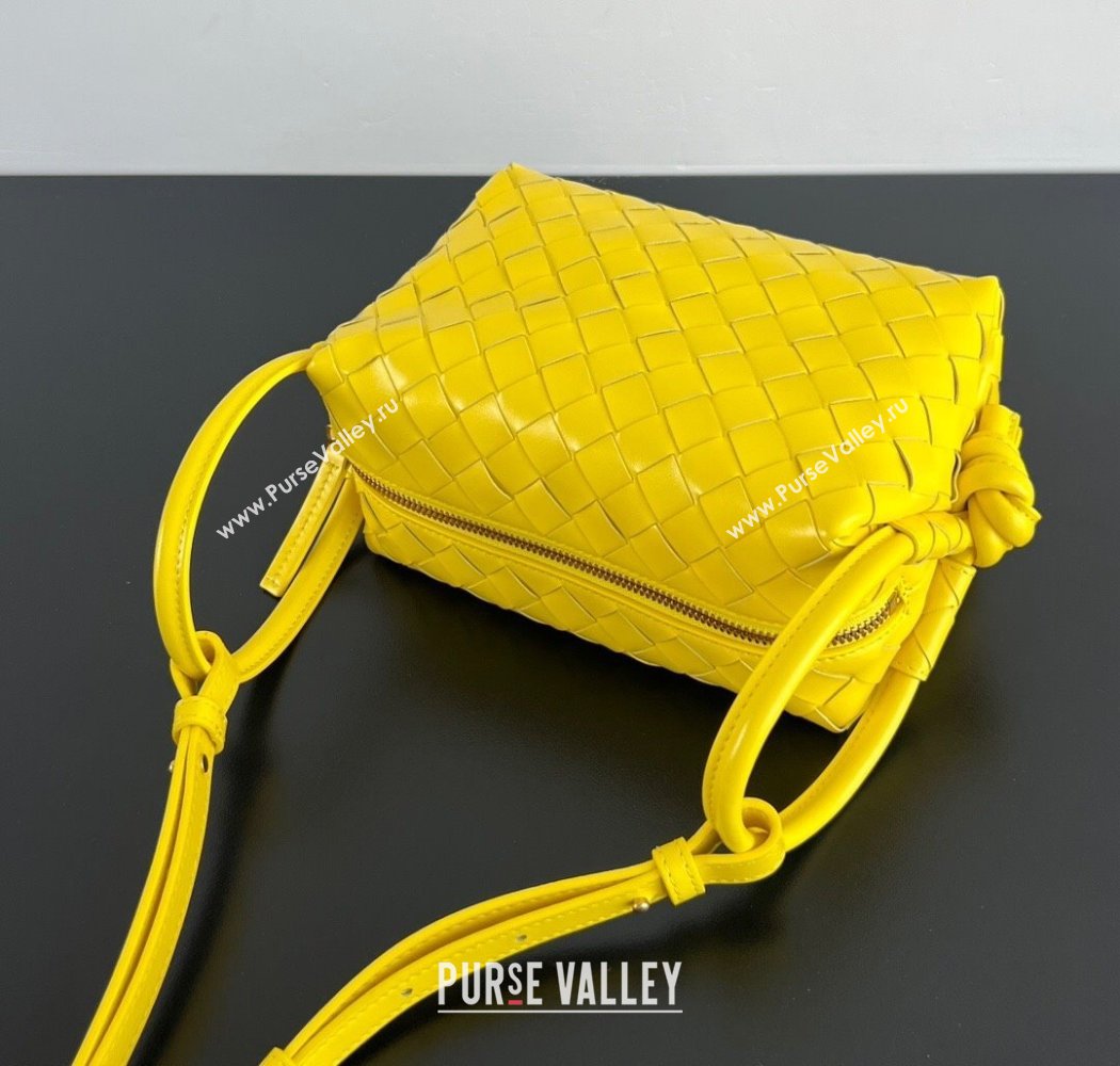 Bottega Veneta Small Loop Cross-Body Bag in Intrecciato Leather 796615 Sulfur Yellow 2025 (WT-250924030)