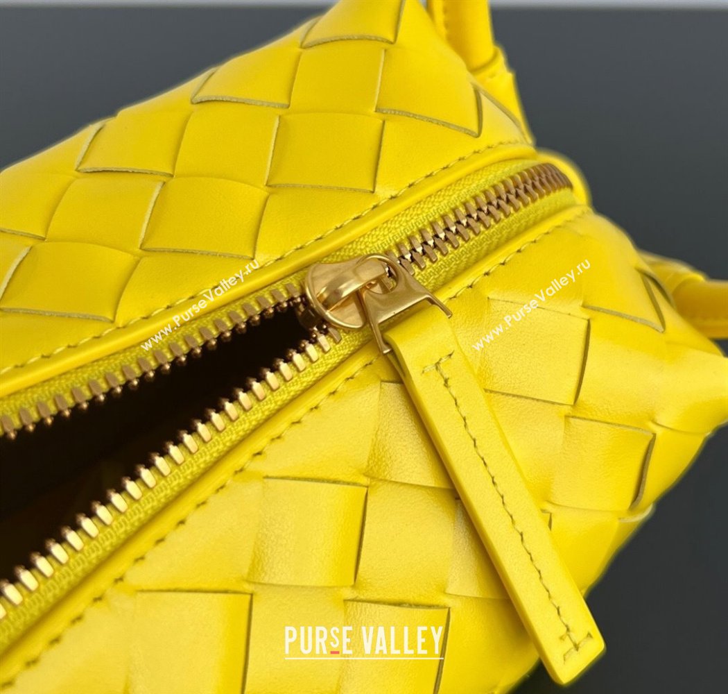 Bottega Veneta Small Loop Cross-Body Bag in Intrecciato Leather 796615 Sulfur Yellow 2025 (WT-250924030)